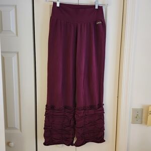 Matilda Jane Paint by Numbers PAINTBRUSH king Pant Burgundy Purple Ruffle hem M